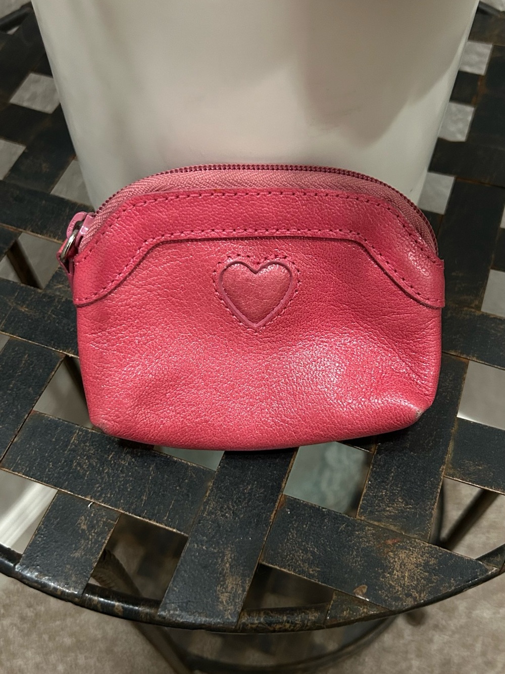 Brighton Pink Leather Heart Coin Pouch